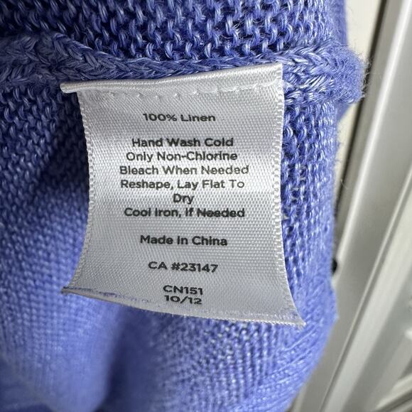 TALBOTS WOMAN Sleeveless Linen Sweater Vest Top Shell Plus Size 2x Blue Summer - Picture 3 of 7